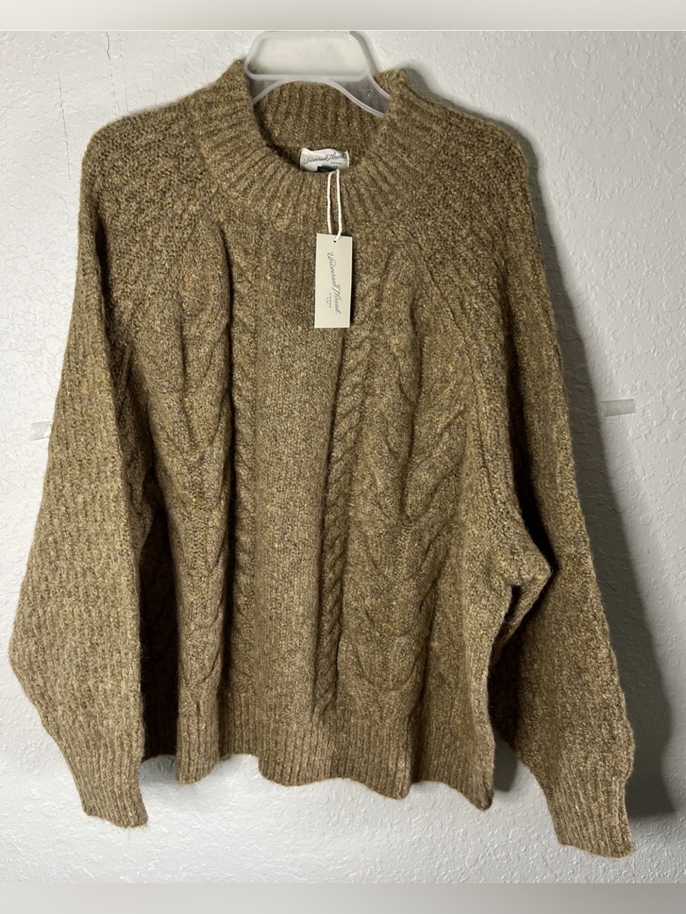 Universal Thread Women's Plus Size 1X Mock Turtleneck Pullover Tan Sweater